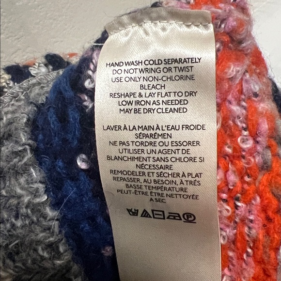 Free People Home for the Holidays Cropped Sweater - Heather Gray Combo - L - Picture 10 of 10